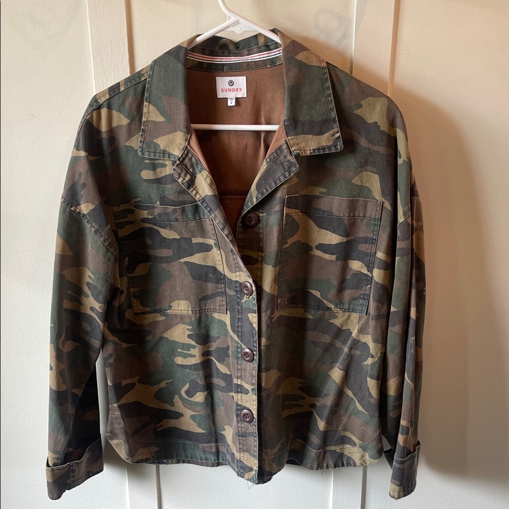 Sundry Camo Jacket shacket